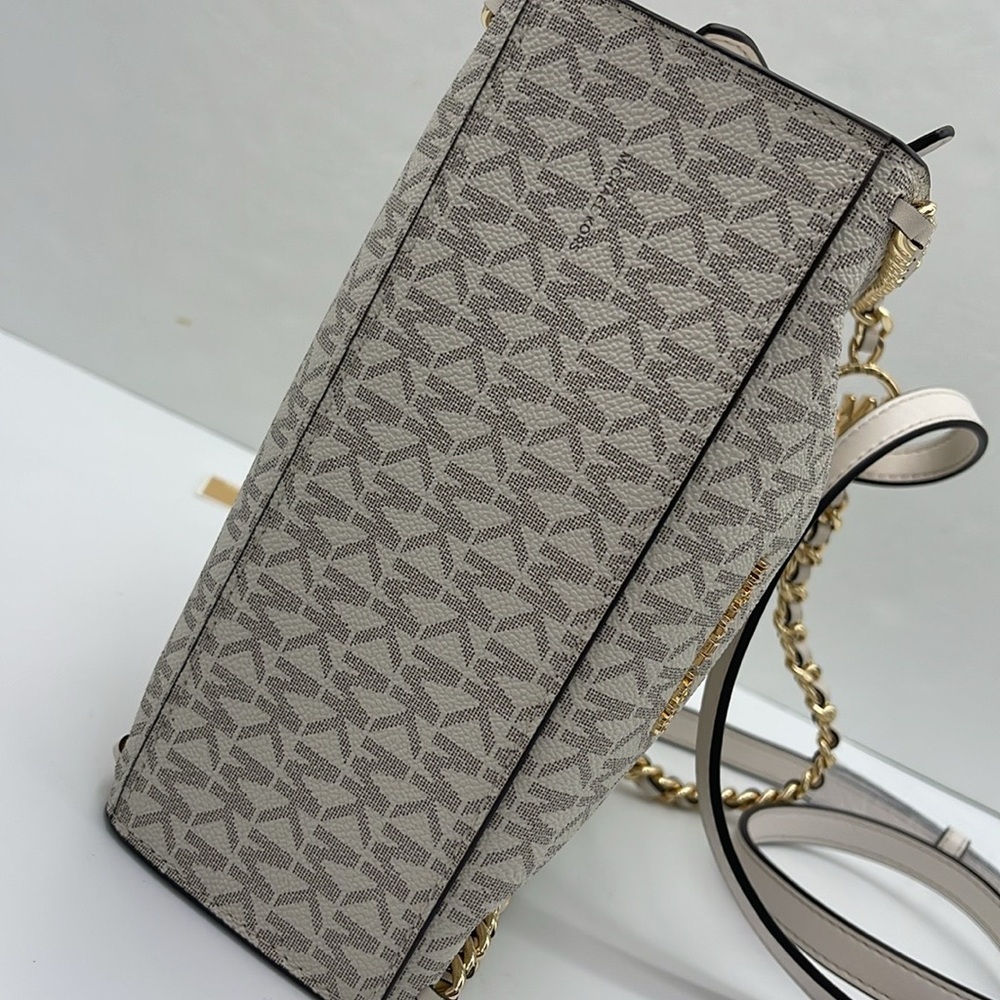 Michael Kors MINA Sm MINI Belted Chain Shoulder Crossbody Bag 
Light Cream Multi - Picture 3 of 16